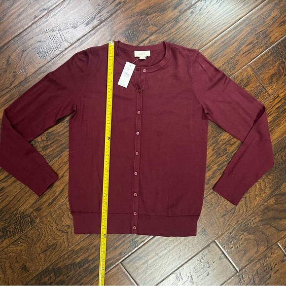 LOFT Maroon Cardigan Sweater Soft & Lightweight Size Small - Picture 3 of 8